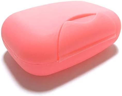 2 Pcs Plastic Soap Case Holder Container Box Home Outdoor Hiking Camping Travel Blue & Pink