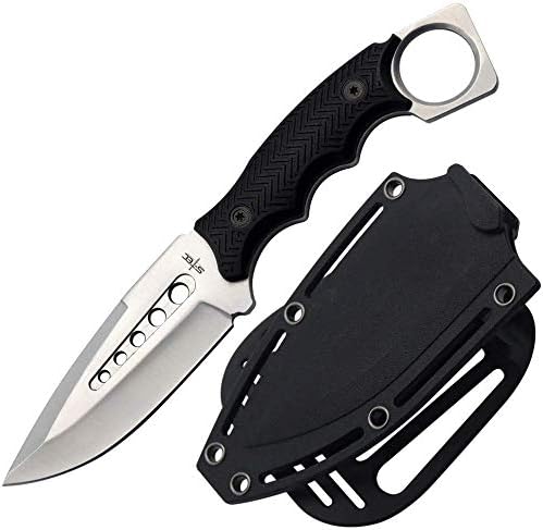 KCCEDGE BEST CUTLERY SOURCE Tactical Knife Hunting Knife Survival Knife Fixed Blade Knife Razor Sharp Edge Camping Accessories Camping Gear Survival Kit Survival Gear Tactical Gear 76162 (Silver)