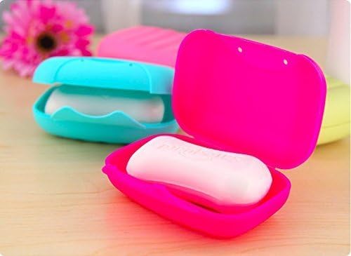 2 Pcs Plastic Soap Case Holder Container Box Home Outdoor Hiking Camping Travel Rose