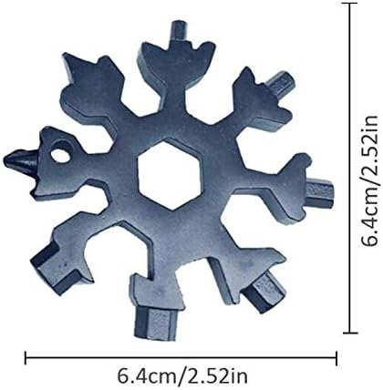 2 Pack 18-in-1 Stainless Steel Snowflake Multi-Tool, Portable Keychain screwdriver Bottle opener Tool for Military Enthusiasts,Outdoor EDC Tools,Christmas Gift (silver & multicolor)