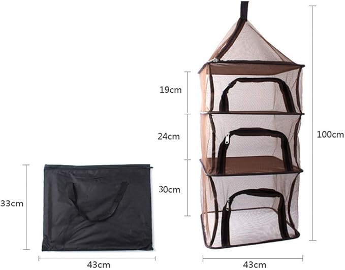 Camping Dry Net-4 Layer Outdoor Hanging Foldable Drying Rack, Camping Organizer Mesh Dryer Storage for Home Picnic BBQ Tableware/Dishes/Food/Vegetables/Fruit/Clothing