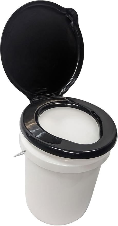 SE Portable Black Plastic Toilet Seat Lids, Fits a 5 Gallon Bucket, Great for Camping, Outdoor Activities, or for Emergencies