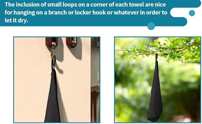 2 Pack Microfiber Fast Drying Towel - Lightweight&Compact for Beach, Travel, Yoga Sports, Camping (Large (30"x60")+Small (12"x25"), Black)