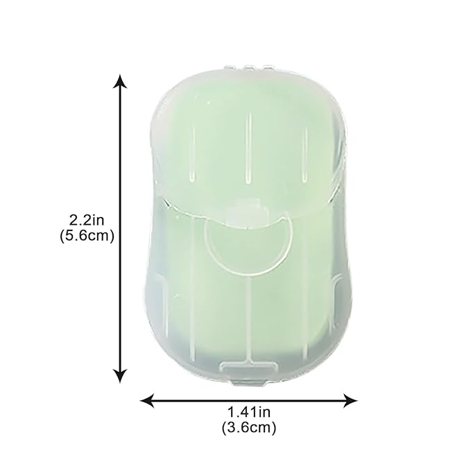 6 Box Green Portable Soap Sheets, Mini Portable Travel Soap Paper Sheets Disposable Water Soluble Hand Washing Bath Scented Paper Soap for Outdoor, Camping Hiking, Personal Care