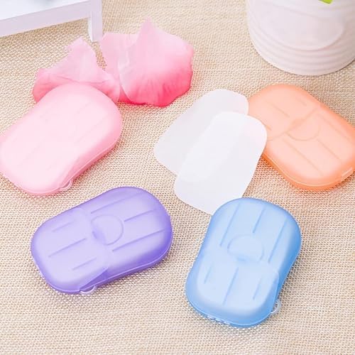 5 Boxes/100 Sheets Multicolor Disposable Soap Paper Hand Cleaner Fragrance Mini Color Soap Paper Outdoor Hiking Lovely and Practical Easy to Use and Store,Soap and Shampoo,Personal Care