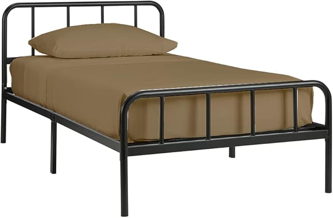 4-PC Cot Size Sheets Set - 32x75, 100% Cotton Fitted Sheet - Perfect for Narrow Twin/Rv Bunk/Camping Cot/Guest Bed Replacement, Fits Upto 4-8" Deep Mattress - Taupe Solid