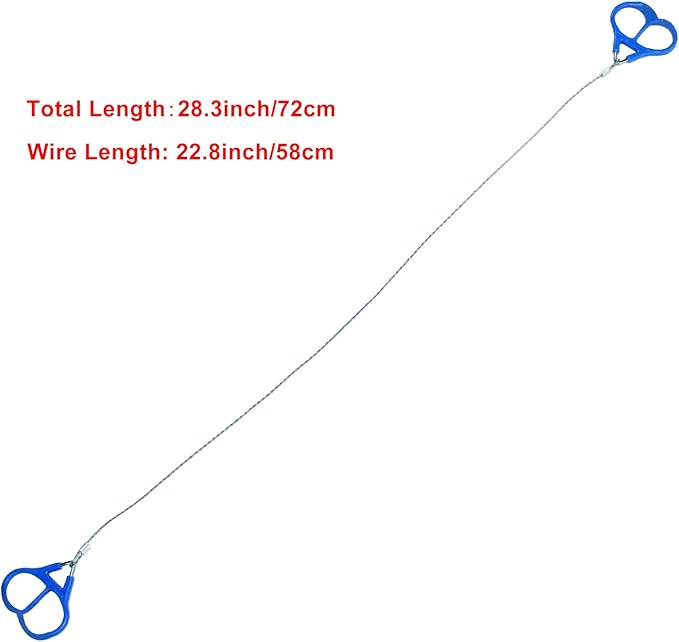 3 Pcs Stainless Steel Survival Wire Saw 21.65 Inch, Garrote Wire Cable Saw String Saw, Emergency Pocket Saw Rope Saw Hand Tool for Wood Cutting Hiking Hunting