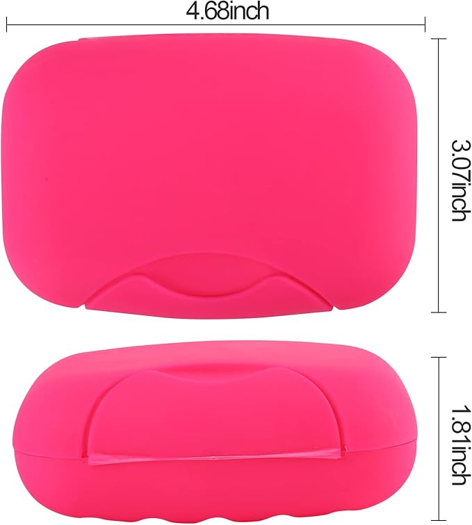 2 Pcs Plastic Soap Case Holder Container Box Home Outdoor Hiking Camping Travel Rose