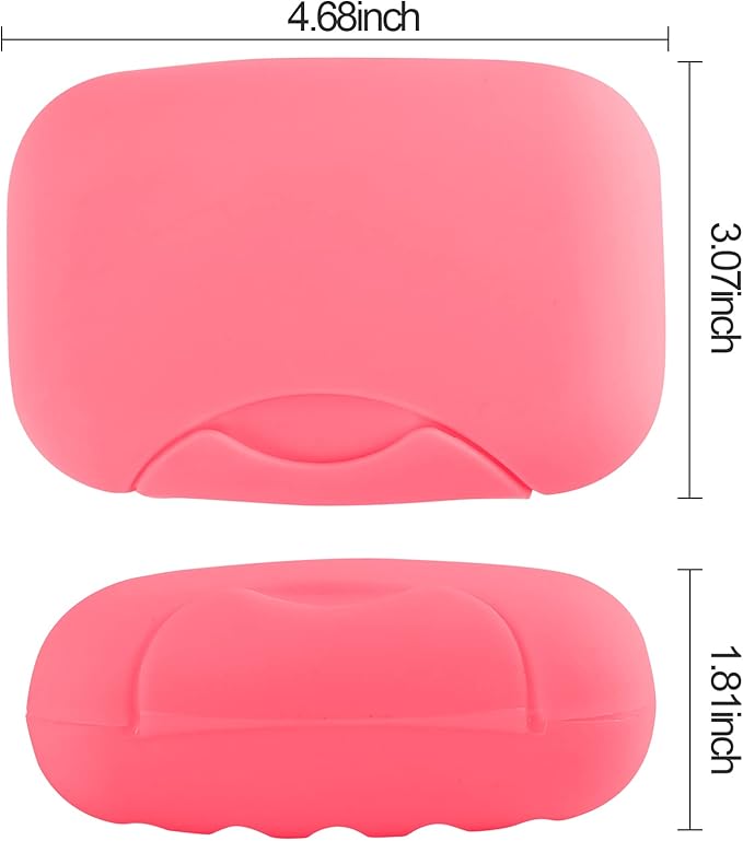 2 Pcs Plastic Soap Case Holder Container Box Home Outdoor Hiking Camping Travel Pink