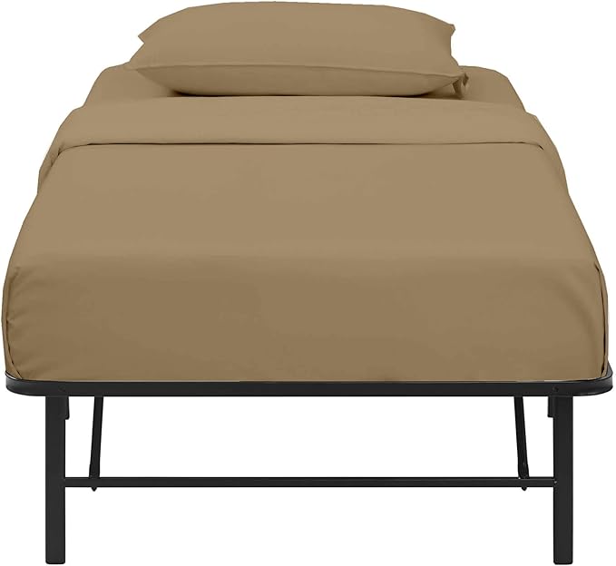 4-PC Cot Size Sheets Set - 32x75, 100% Cotton Fitted Sheet - Perfect for Narrow Twin/Rv Bunk/Camping Cot/Guest Bed Replacement, Fits Upto 4-8" Deep Mattress - Taupe Solid