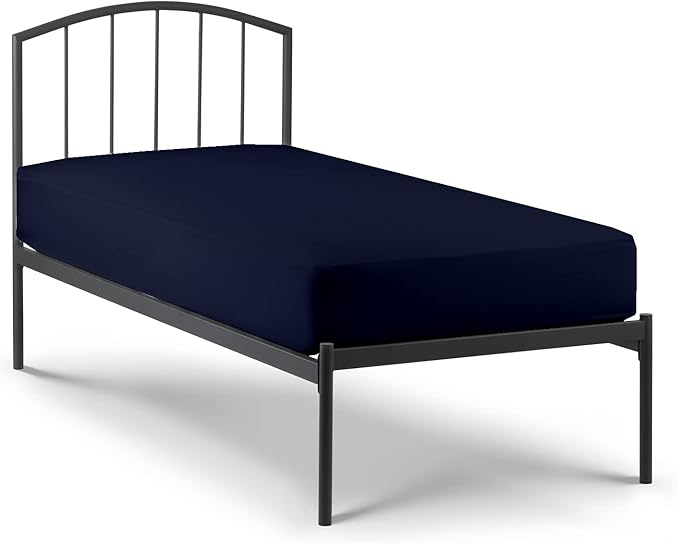 4-PC Cot Fitted Sheet 30x80, 100% Cotton - Perfect for Narrow Twin/RV Bunk/Camping Cot/Guest Bed Replacement, Fits Upto 4-8" Deep Mattress - Navy Blue Solid