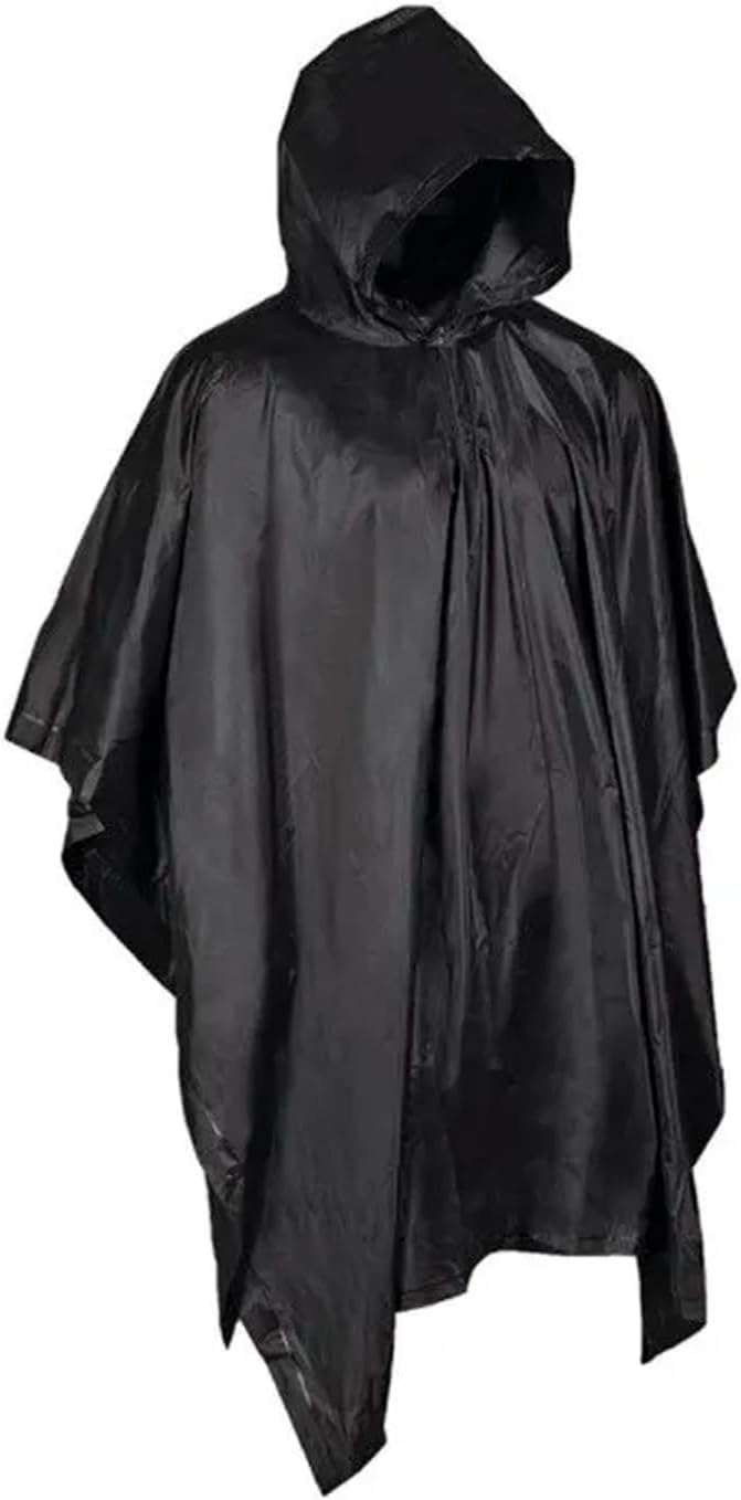 Mil-Tec Adult Ripstop Wet Weather Lightweight Waterproof Multi-Use Rain Poncho with Hood - Use as Bivouac Sack, Shelter Tent