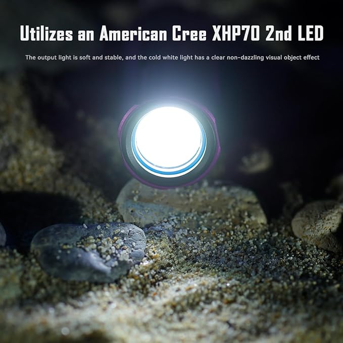 IMALENT LD70 Pocket EDC Flashlight, 4000 Lumens Compact Bright Powerful Flashlights with CREE XHP70.2 LED, Rechargeable Handheld Torch for Camping and Hiking (Purple)