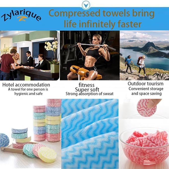 20Pcs Compressed Towel Facial Cleansing Cloth Outdoor Car Essentials Towel Travel Cotton Universal Camping Clean Disposable Camp Out Soft Durable Large Size Compression Towel Portable