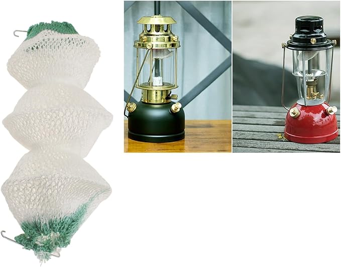 Lantern Mantles Insta-Clip 2#95 Mantles 3-Layer Accordion Shape Gas Lamp/Lantern Mantles with 2 Install Clip (6pcs)
