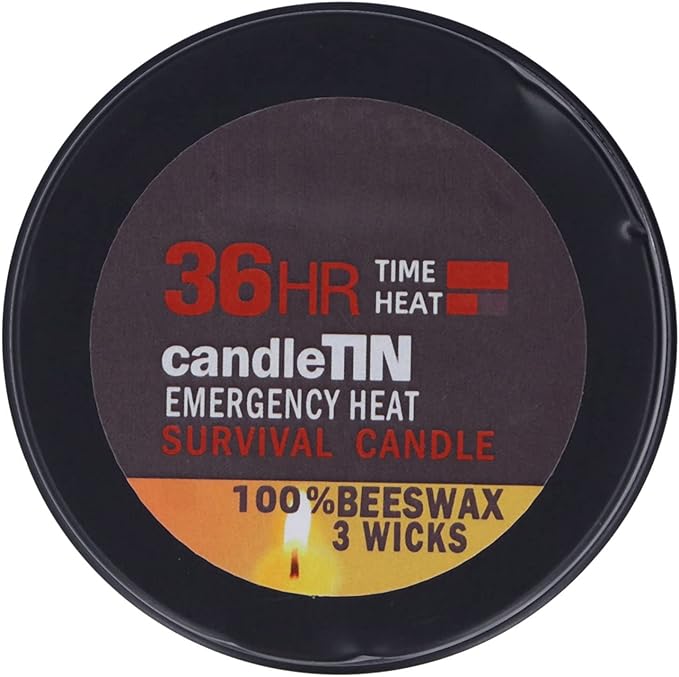 3 Wick Survival Candle, Beeswax Emergency Candle Natural Aroma 36 Hour Long Burning Candles, Outdoor Emergency Candle Light Source for Blackout, Camping, Fishing, Hunting