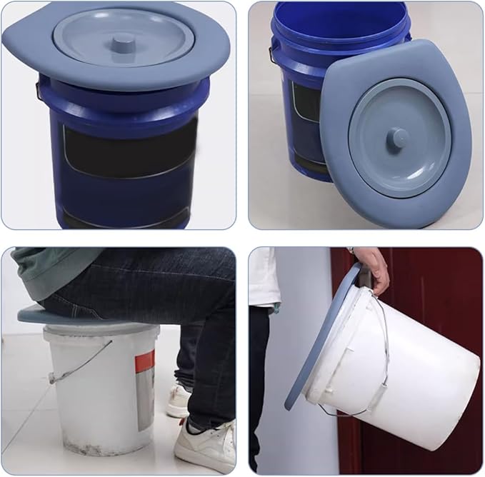 FOMIYES Toilet Seat Bucket with Lid Toilet Mat Potty Seat for Toilet Water Barrel Camping Supplies Portable Toilet Simple Pvc Plastic Barrel Elder