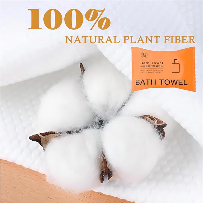 5 Pcs Disposable Bath Towels Tablets,55 x 27 inch Disposable Towels for Travel,Water Absorption Strong,Suitable for Hiking,Camping, Beach,Swimming and Traveling- Portable Light and Reusable