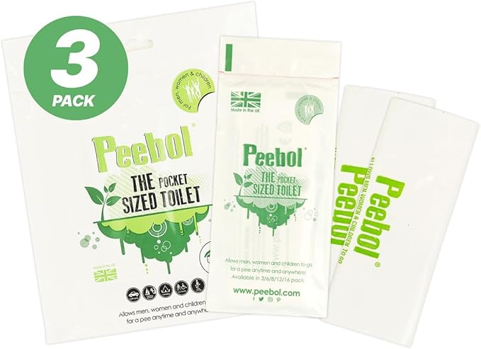 by SHEWEE – The Pocket-Sized Toilet – Rapidly Turns 1L of Urine into an Odourless & Solid Gel. Made in the UK, Disposable Urinal Bag for Everyone. Festival, Camping, Car & Travelling Essentials