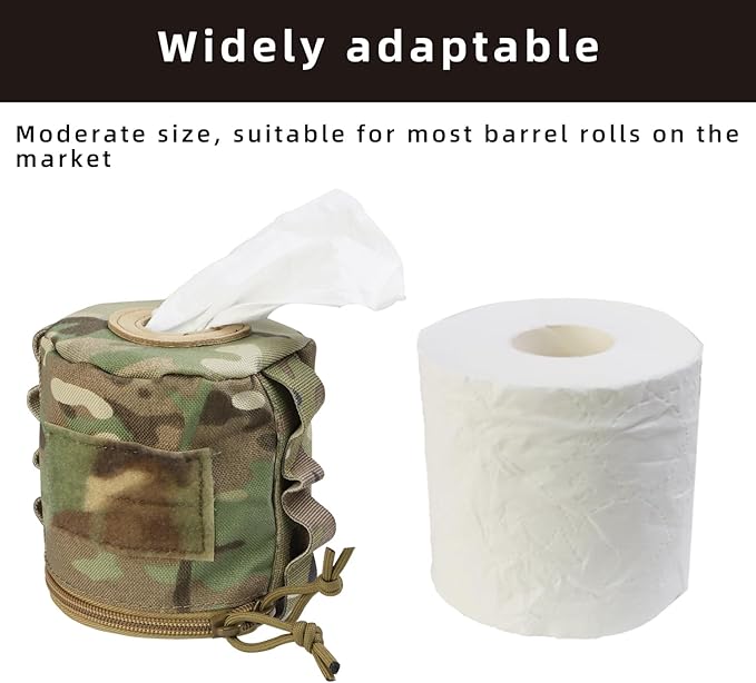 Tactical Toilet Paper Holder Waterproof and Wear-Resistant,Toilet Paper Holder for Outdoor Use, Camping,picnics (camo)