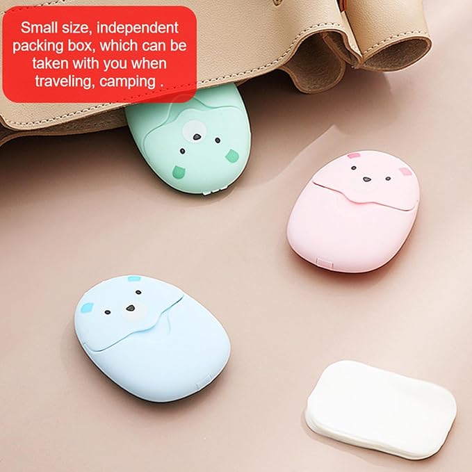 6 Boxes (300 Sheets) Mini Disposable Portable Travel Paper Hand Soap Sheets for Outdoor, Camping Hiking