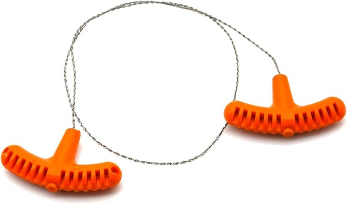 2PCS Rescue Cable Wire Hunting Fishing Hiking Camping Saw Wire Survival Chain Saw with Orange Handles Piscator Zone Outdoor Equipments