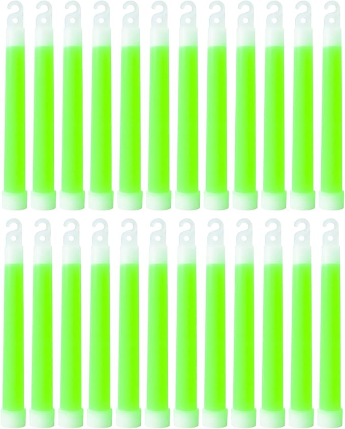 24 Pack Bright Glow Sticks Emergency Green Glow Sticks with 12 Hour Duration Chem Lights Sticks for Camping, Lights Parties, Emergency Light, Survival Kit, Blackout, Kids Activities