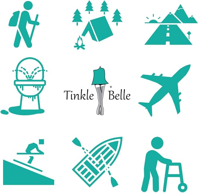 Glow in The Dark Tinkle Belle Female Urination Device | Portable Urinal with Case! Stand to Pee While Staying Fully Clothed! Easy, Reusable for Hiking/Camping/Travel/Concerts/Festivals/Dirty Toilets