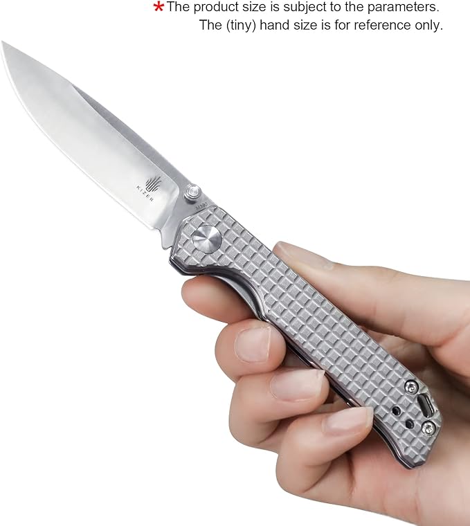 Kizer Begleiter Mini EDC Knife, Titanium Handle with M390 Blade, Small Grey Knife Gift for Men, Ki3458RA2