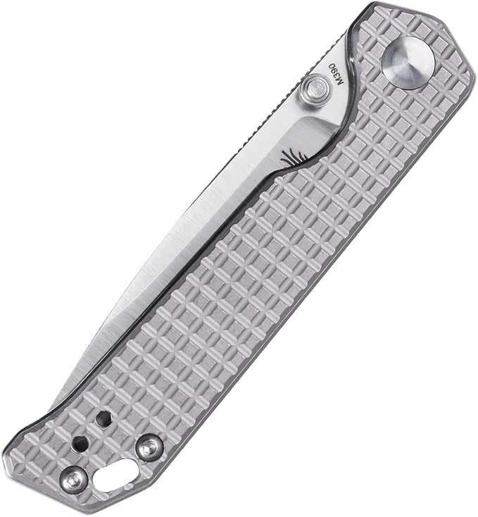 Kizer Begleiter Mini EDC Knife, Titanium Handle with M390 Blade, Small Grey Knife Gift for Men, Ki3458RA2