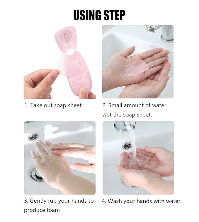 3 Boxs (150 Sheets) Mini Portable Travel Soap Paper Sheets Disposable Hand Washing Bath Scented Paper Soap for Outdoor, Camping Hiking (Colorful)