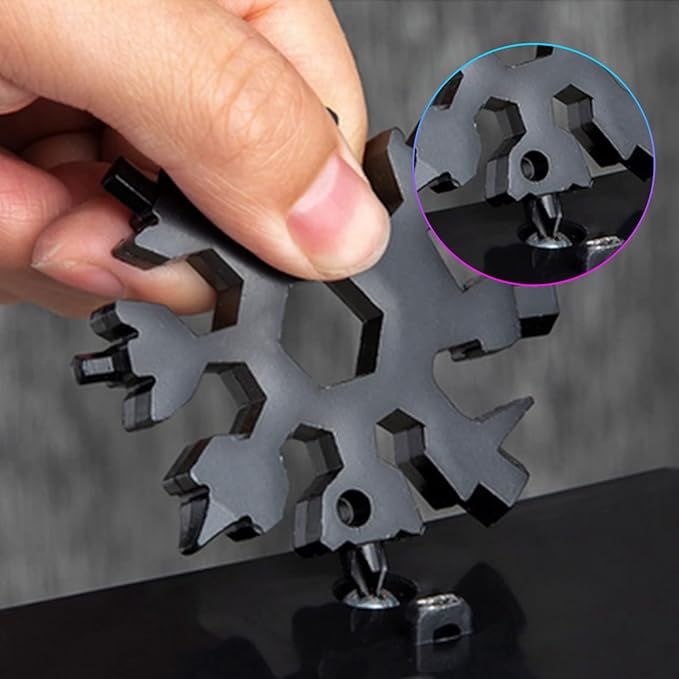 4 Pack Snowflake Multitool,18-In-1 Stainless Steel Snowflake Wrench Screwdriver Multi-Tool,for Men Christmas Great Gifts