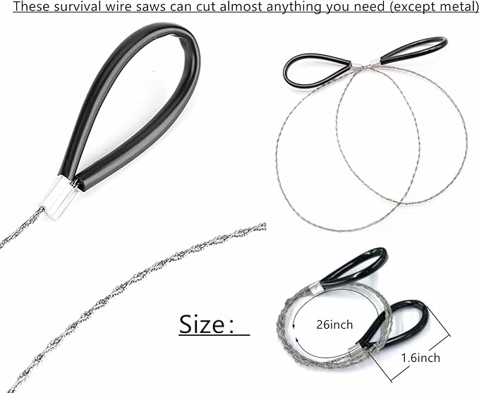 3X Wire Saw Stainless Steel Pocket Chainsaw Mini Saw Emergency Chainsaw Survival Kit Outdoor Tools