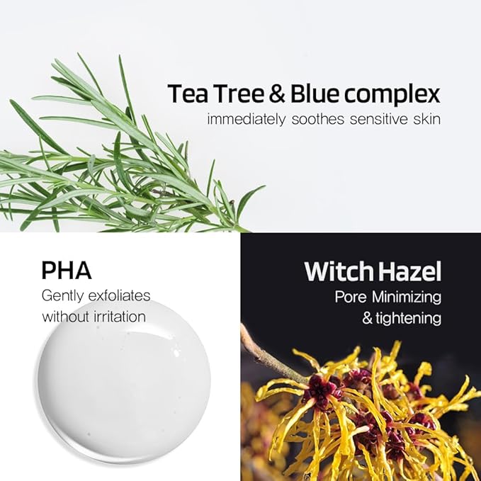 Nightingale Teatree Calming Pads, Facial Toner Pads with Tea Tree & PHA, Low pH Daily Toner Pads to Soothing for Sensitive Skin, Vegan Pads, Non-Irritation, Fragrance & Alcohol Free