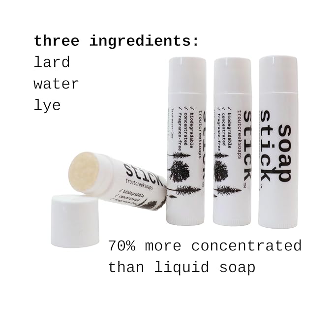 4pk Soap Stick: travel-sized, natural soap for hiking, camping, and traveling