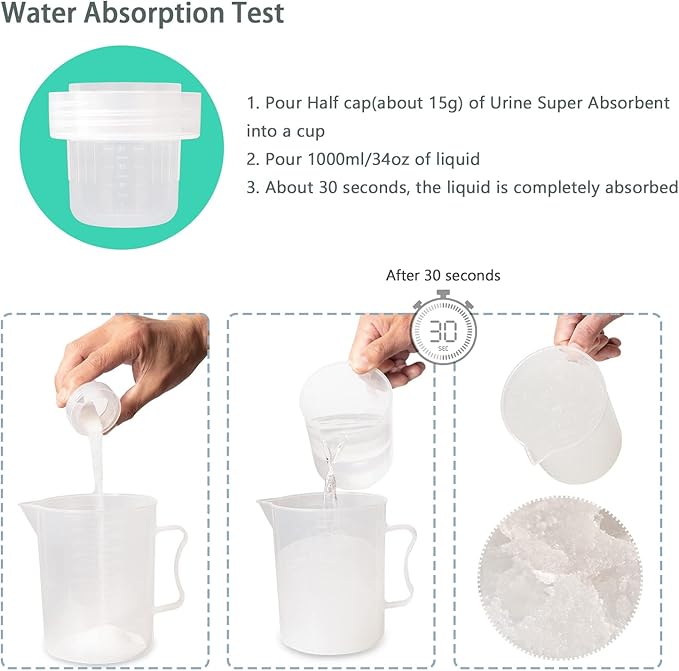 Wenge Urine Super Absorbent Powder, Deodorizer - 2LB - Pee Powder for Portable Toilet, Eco Absorbent Gel Liquid Waste Gelling - for Camping, Urinals, Bedside Commodes, Pet Potty etc