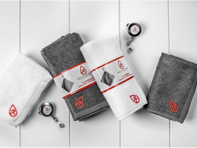 Clippable & Retractable Towels are Perfect for Exercise, Golf, Hiking, Automotive, Fishing, Sports, Yard Work & More (Dark Grey, 10x10 inch (Regular))