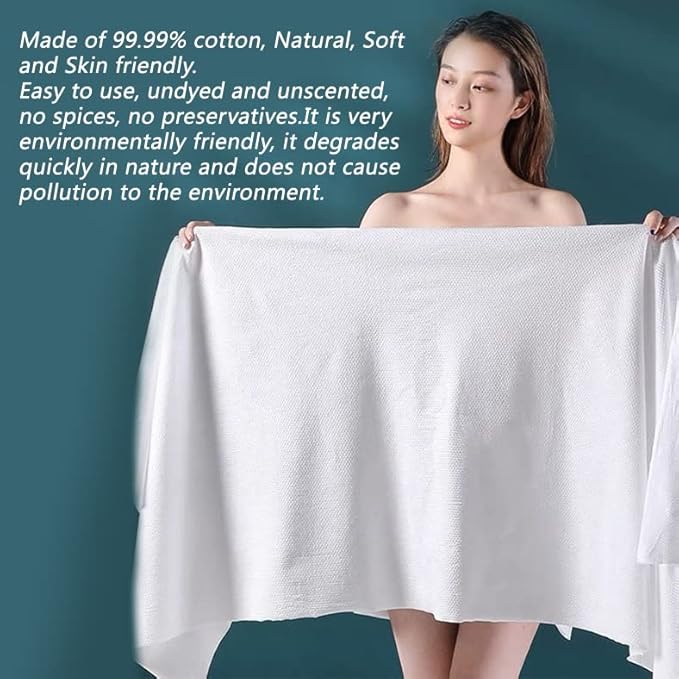 5 PCS Compressed Bath Towels, Pure Cotton Portable Bath Towel, Cotton Bath Towel, Portable Light and Reusable Suitable for Hiking Camping Beach Swimming and Traveling(24x27in)