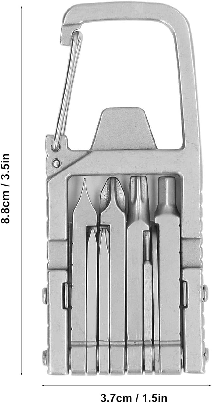 12 in 1 Keychain Multitool Screwdriver Bit Folding Multi Tool Bottle Opener Portable Pocket Tool for Outdoors Camping