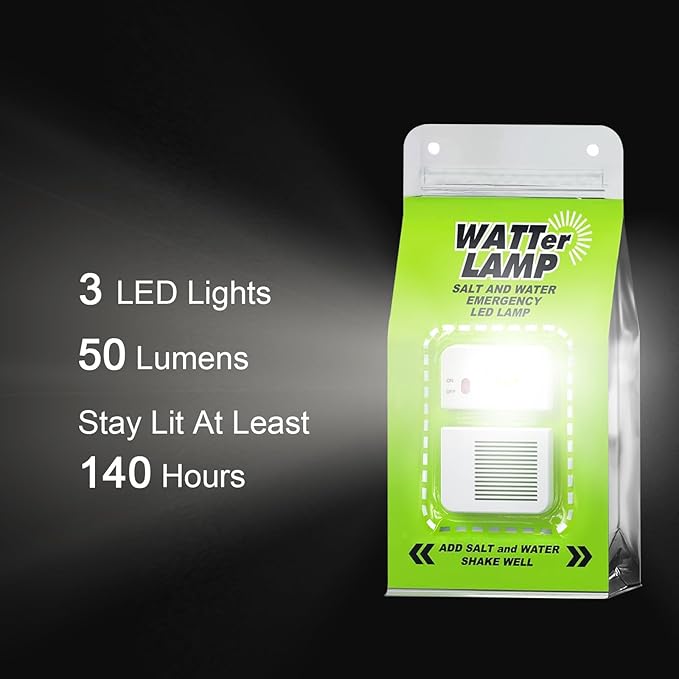 4 Pack Emergency Lamp Watter Salt Light, No Battery Required Portable Lantern, Camping Essentials Survival Gear Outdoor Lamp for Power Outages Outdoor Activities Night Fishing Camping Hiking
