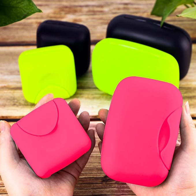 2 Pcs Plastic Soap Case Holder Container Box Home Outdoor Hiking Camping Travel Rose