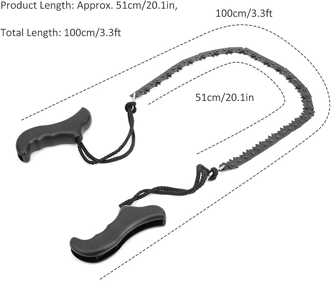 Pocket Chainsaw Serrated Hand Saw Chain Folding Hand Saw for Wood Cutting Hiking Camping Emergency Emergency