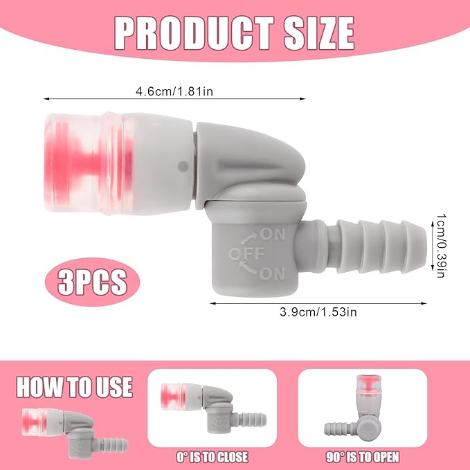 3pcs Bite Valve Replacement for Camelbak, Mouthpiece Replacement for Camelbak Hydration Pack Valve Replacement for Camelbak, Osprey Hydration Bladder (Gray)