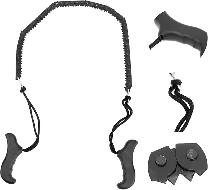 Pocket Chainsaw Serrated Hand Saw Chain Folding Hand Saw for Wood Cutting Hiking Camping Emergency Emergency