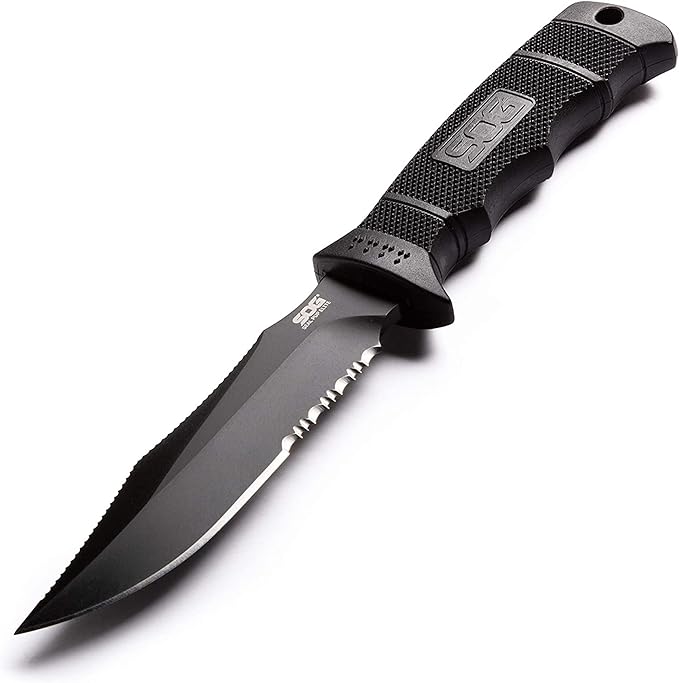 SOG Seal Pup Elite Tactical Fixed Blade- Survival and Hunting Knife with Sheath, 4.75 Inch Combat Knife Blade (E37T-K)