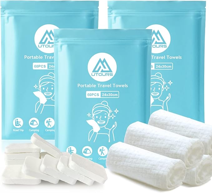 240PCS Compressed Towels, Reusable Toilet Paper Tablets Coin Tissues Camping Wipes, Portable Towels for Home Beauty and Outdoors Hiking