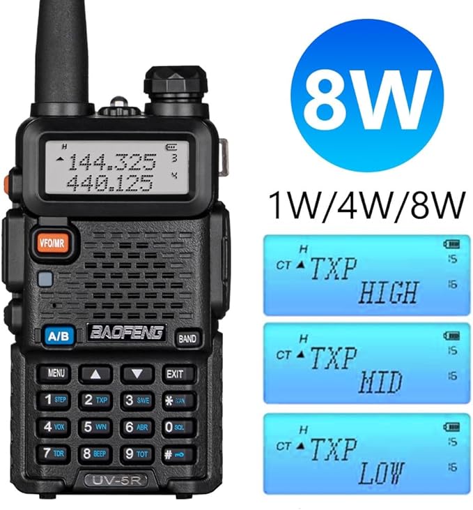 2 Pack BaoFeng UV-5R 8 Watt Ham Radio Handheld BaoFeng Radio with USB Charging Dual Band Ham Radio BaoFeng Walkie Talkie