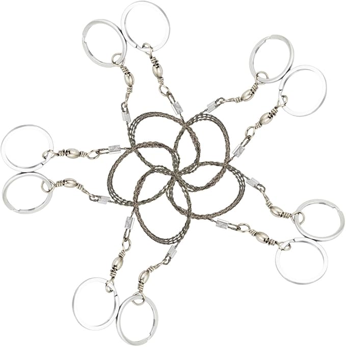 5 Pairs Survival Saw Wire Saws Universal Saw Camping Saw, Commando Wire Saw Bulk,Ideal for Survival Kits
