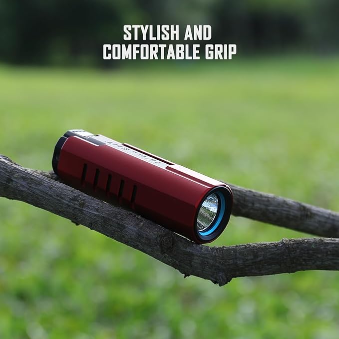 IMALENT LD70 Pocket EDC Flashlight, 4000 Lumens Compact Bright Powerful Flashlights with CREE XHP70.2 LED, Rechargeable Handheld Torch for Camping and Hiking (Red)