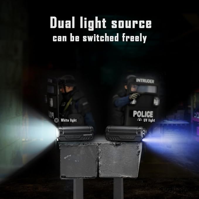 IMALENT BL50 Rechargeable EDC Flashlight 3600 Lumens, UV Light and White LED, High Lumens Portable Flashlights Dual Light Source Pocket Lights for Emergency and Camping (Green)